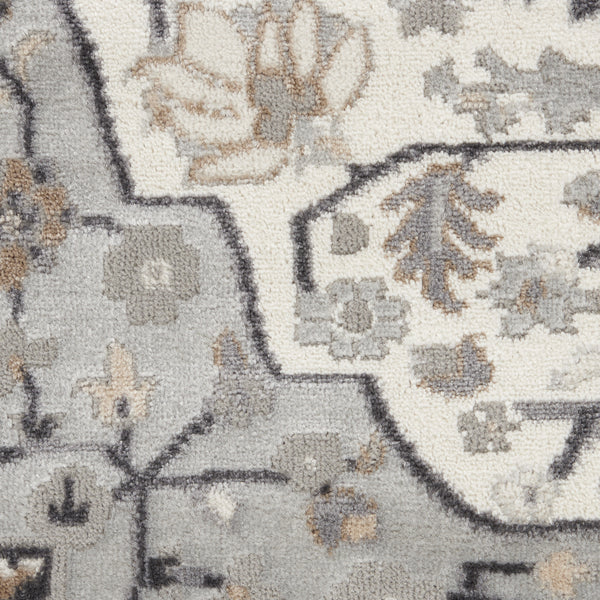 Homeroots 5' X 7' Gray And Ivory Floral Non Skid Area Rug  Polypropylene,Polyester 550164