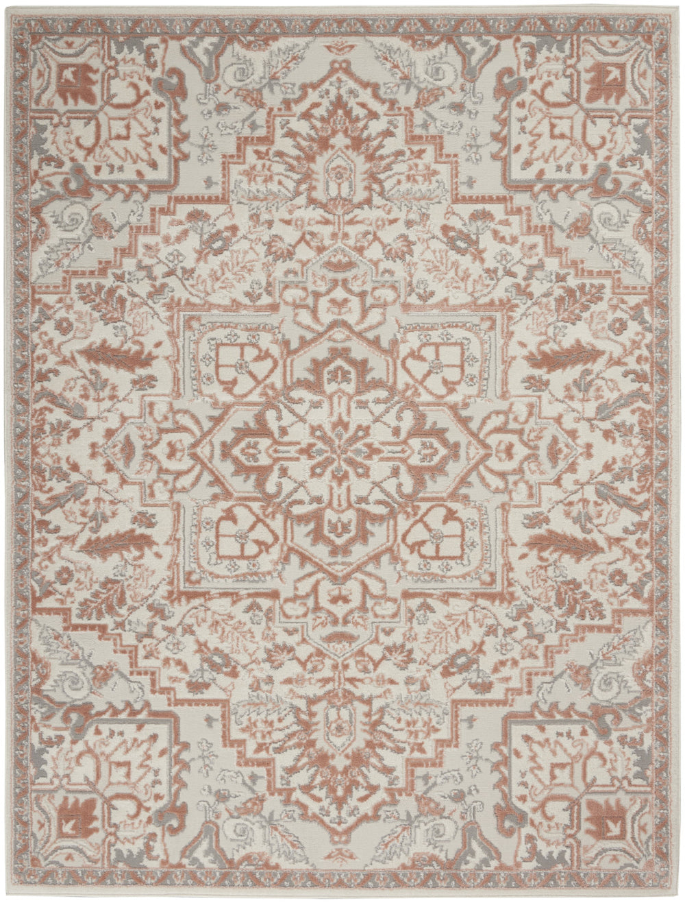 Homeroots 5' X 7' Ivory And Light Taupe Floral Non Skid Area Rug  Polypropylene,Polyester 550167