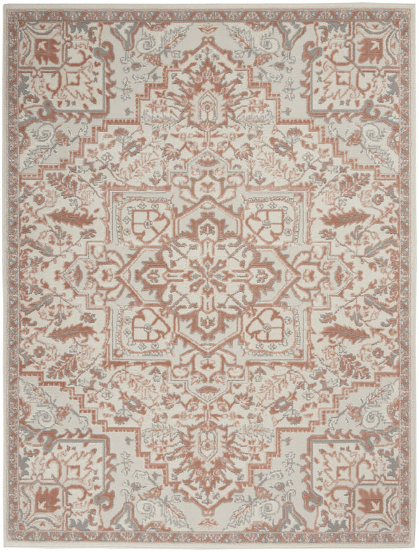 Homeroots 5' X 7' Ivory And Light Taupe Floral Non Skid Area Rug  Polypropylene,Polyester 550167