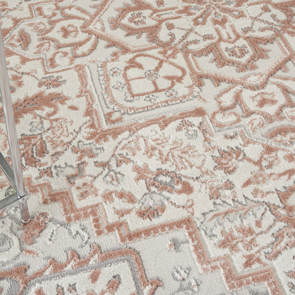 Homeroots 5' X 7' Ivory And Light Taupe Floral Non Skid Area Rug  Polypropylene,Polyester 550167