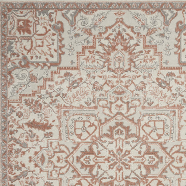 Homeroots 5' X 7' Ivory And Light Taupe Floral Non Skid Area Rug  Polypropylene,Polyester 550167