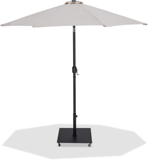 Meridian Furniture Fiji Outdoor Patio Umbrella with Caster Base Uv Resistant Polyester Canopy Set 55016Beige-AB