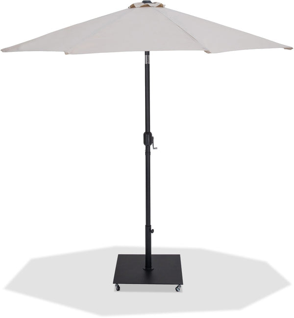 Meridian Furniture Fiji Outdoor Patio Umbrella with Caster Base Uv Resistant Polyester Canopy Set 55016Beige-AB