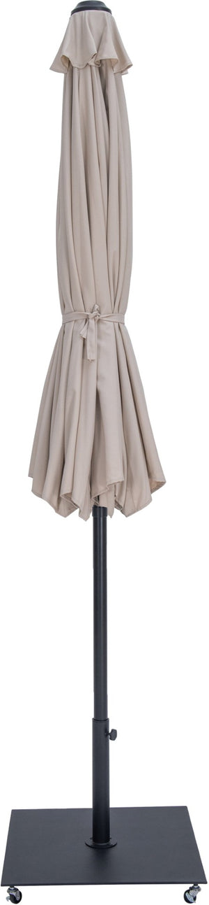 Meridian Furniture Fiji Outdoor Patio Umbrella with Caster Base Uv Resistant Polyester Canopy Set 55016Beige-AB