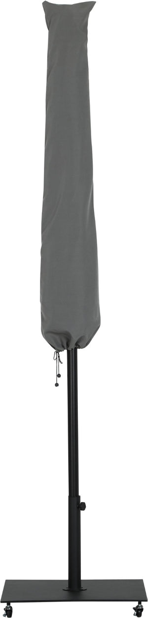 Meridian Furniture Fiji Outdoor Patio Umbrella with Caster Base Uv Resistant Polyester Canopy Set 55016Beige-AB