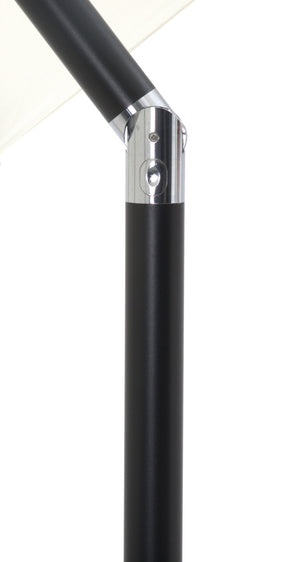 Meridian Furniture Fiji Outdoor Patio Umbrella with Teak Rolling Base Uv Resistant Aluminum Pole 55016Beige-AT