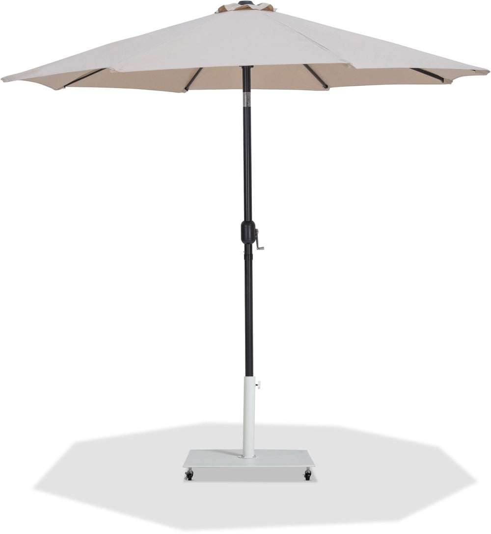 Meridian Furniture Fiji Outdoor Patio Umbrella with Rolling Base Uv Resistant Aluminum Pole Beige Canopy 55016Beige-AW