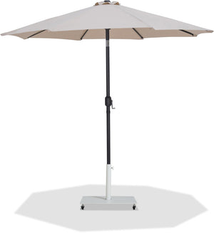 Meridian Furniture Fiji Outdoor Patio Umbrella with Rolling Base Uv Resistant Aluminum Pole Beige Canopy 55016Beige-AW