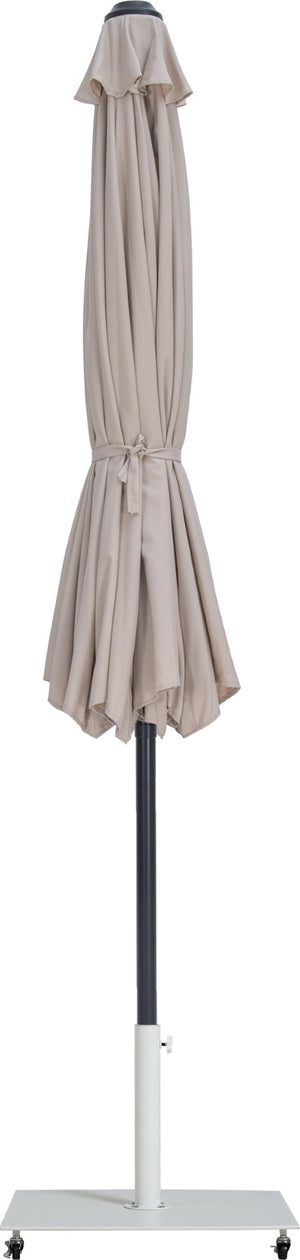 Meridian Furniture Fiji Outdoor Patio Umbrella with Rolling Base Uv Resistant Aluminum Pole Beige Canopy 55016Beige-AW