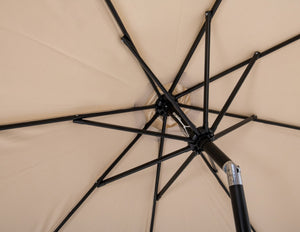 Meridian Furniture Fiji Outdoor Patio Umbrella with Rolling Base Uv Resistant Aluminum Pole Beige Canopy 55016Beige-AW