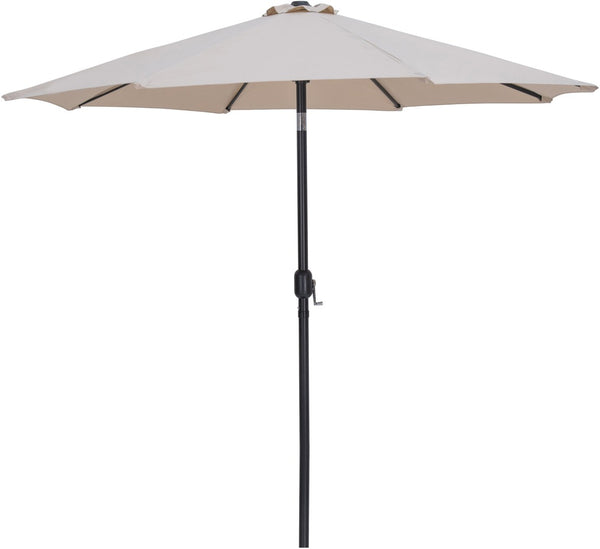 Meridian Furniture Fiji Outdoor Patio Umbrella with Rolling Base Uv Resistant Aluminum Pole Beige Canopy 55016Beige-AW