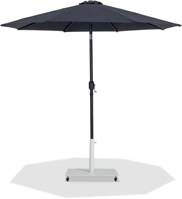 Meridian Furniture Fiji Matte Black Aluminum Patio Umbrella with Caster Base for Outdoor Shade 55016Black-AW