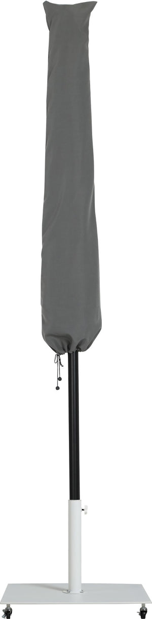 Meridian Furniture Fiji Matte Black Aluminum Patio Umbrella with Caster Base for Outdoor Shade 55016Black-AW