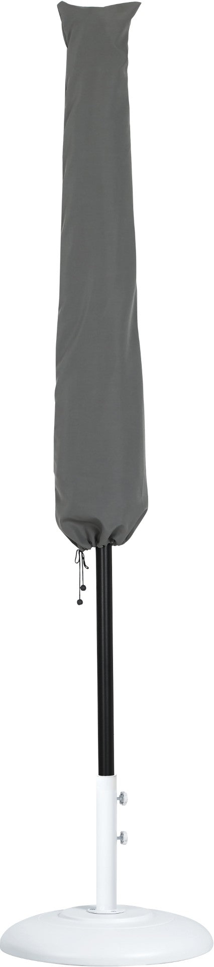 Meridian Furniture Fiji Matte Black Aluminum Patio Umbrella with Base Weather Resistant Outdoor Set 55016Black-BW