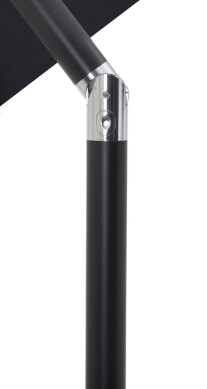 Meridian Furniture Fiji Matte Black Aluminum Patio Umbrella with Base Weather Resistant Outdoor Set 55016Black-BW
