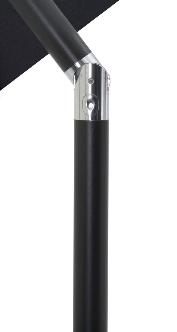 Meridian Furniture Fiji Matte Black Aluminum Patio Umbrella with Base Weather Resistant Outdoor Set 55016Black-BW
