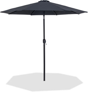 Meridian Furniture Fiji Outdoor Patio Umbrella with Uv Resistant Polyester Canopy and Teak Aluminum Pole Shade Black 55016 55016Black-U
