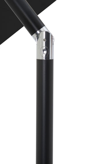 Meridian Furniture Fiji Outdoor Patio Umbrella with Uv Resistant Polyester Canopy and Teak Aluminum Pole Shade Black 55016 55016Black-U