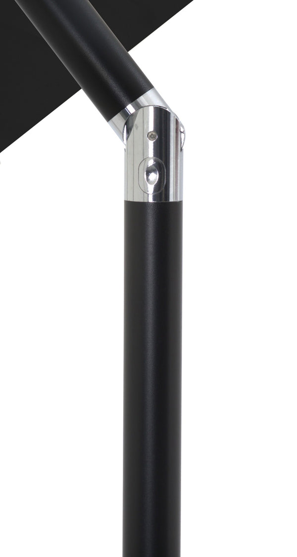Meridian Furniture Fiji Outdoor Patio Umbrella with Uv Resistant Polyester Canopy and Teak Aluminum Pole Shade Black 55016 55016Black-U