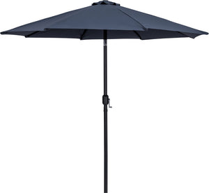 Meridian Furniture Fiji Outdoor Polyester Canopy Umbrella with Aluminum Pole and Wheeled Weighted Base 55016Grey-AB
