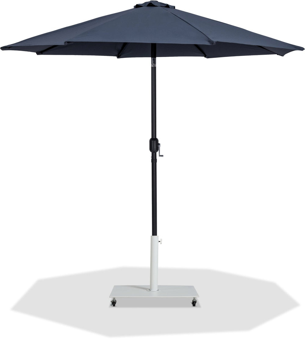 Meridian Furniture Fiji Outdoor Patio Umbrella with Caster Base Uv Resistant Polyester Canopy for Decks 55016Grey-AW