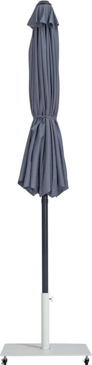 Meridian Furniture Fiji Outdoor Patio Umbrella with Caster Base Uv Resistant Polyester Canopy for Decks 55016Grey-AW