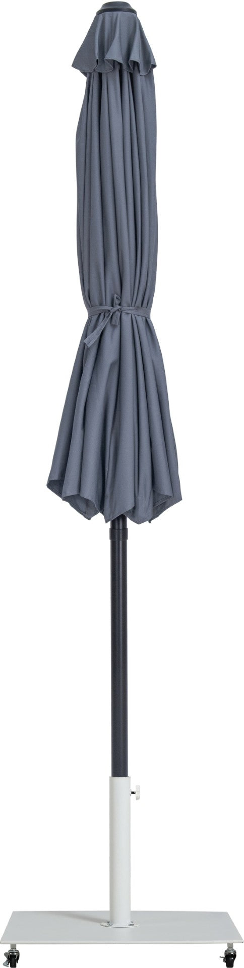 Meridian Furniture Fiji Outdoor Patio Umbrella with Caster Base Uv Resistant Polyester Canopy for Decks 55016Grey-AW