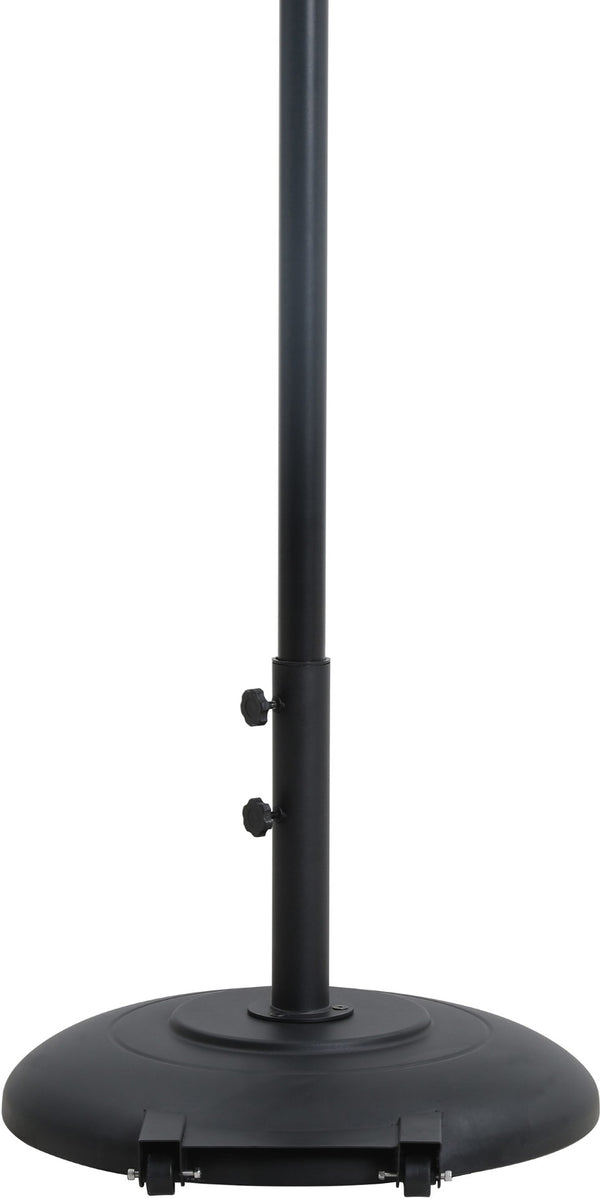 Meridian Furniture Fiji Outdoor Patio Umbrella with Base Aluminum Pole Water Resistant Shade Canopy 55016Grey-BB