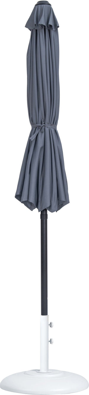 Meridian Furniture Fiji Outdoor Patio Umbrella with Base Uv Resistant Polyester Aluminum Freestanding 55016Grey-BW