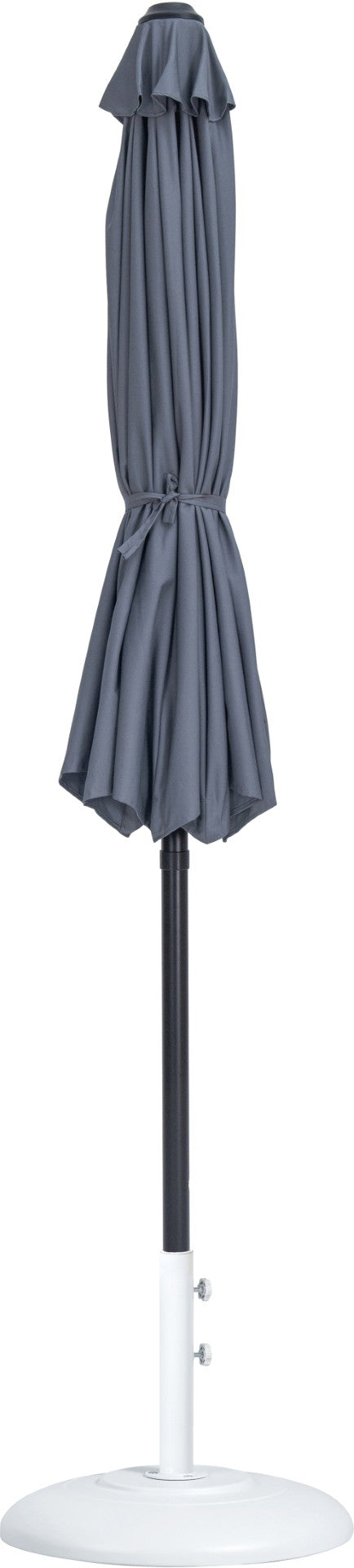 Meridian Furniture Fiji Outdoor Patio Umbrella with Base Uv Resistant Polyester Aluminum Freestanding 55016Grey-BW