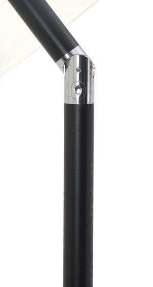 Meridian Furniture Fiji Outdoor Patio Umbrella with Base Uv Resistant Polyester Aluminum Freestanding 55016Grey-BW
