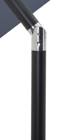 Meridian Furniture Fiji Outdoor Patio Umbrella with Base Uv Resistant Polyester Aluminum Freestanding 55016Grey-BW
