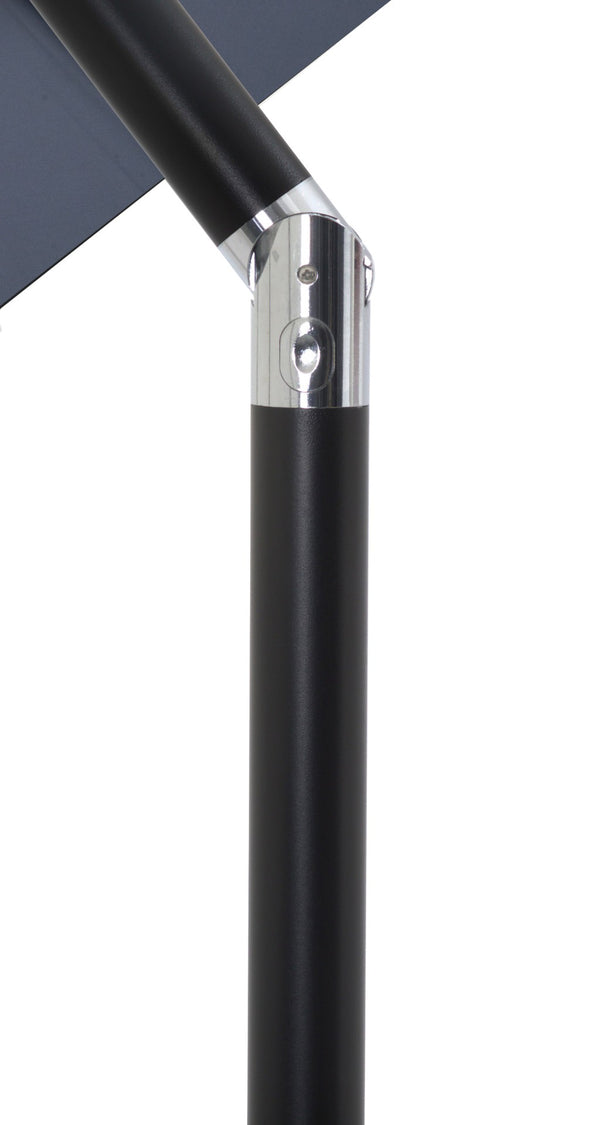 Meridian Furniture Fiji Outdoor Patio Umbrella with Uv Resistant Polyester Canopy and Teak Aluminum Pole Shade Grey 55016 55016Grey-U