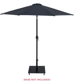 Meridian Furniture Fiji Outdoor Patio Umbrella with Uv Resistant Polyester Canopy and Teak Aluminum Pole Shade Grey 55016 55016Grey-U