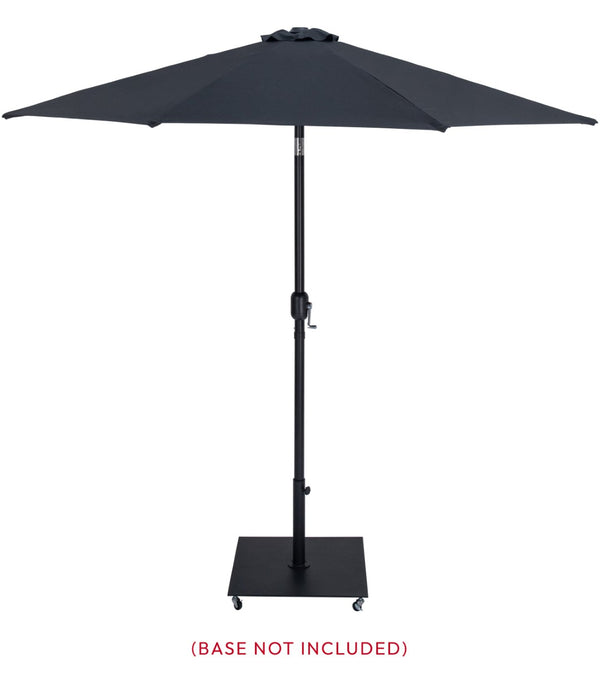Meridian Furniture Fiji Outdoor Patio Umbrella with Uv Resistant Polyester Canopy and Teak Aluminum Pole Shade Grey 55016 55016Grey-U