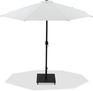 Meridian Furniture Fiji Freestanding Patio Umbrella with Rolling Base Uv Resistant Polyester Canopy 55016White-AB