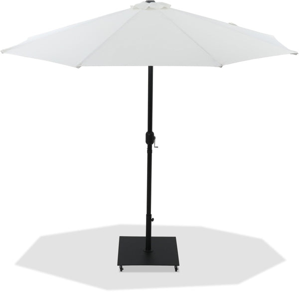 Meridian Furniture Fiji Freestanding Patio Umbrella with Rolling Base Uv Resistant Polyester Canopy 55016White-AB
