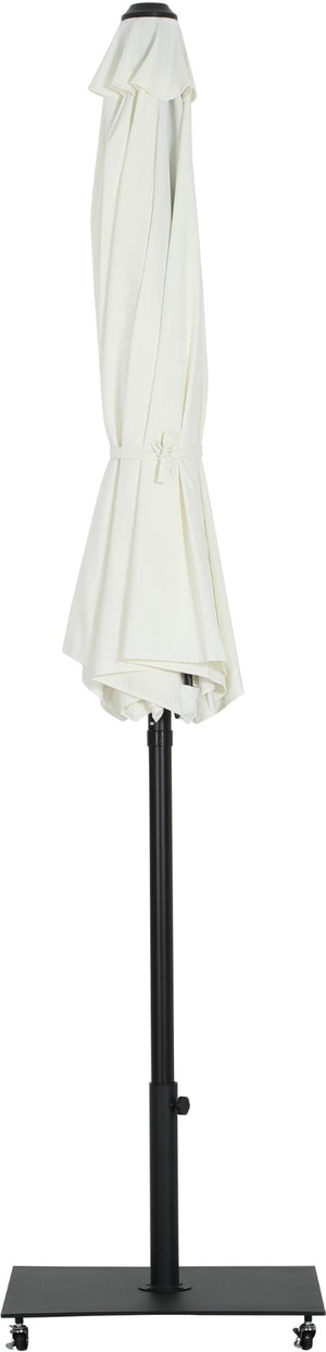 Meridian Furniture Fiji Freestanding Patio Umbrella with Rolling Base Uv Resistant Polyester Canopy 55016White-AB