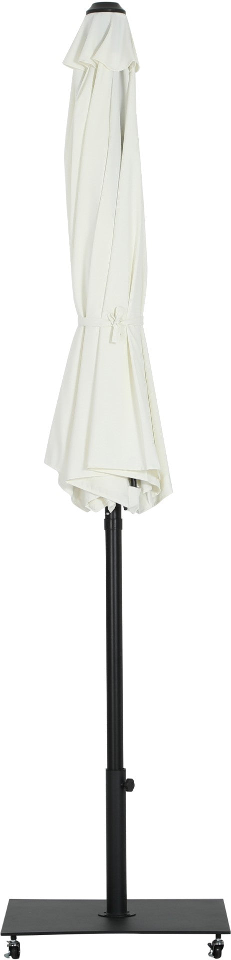 Meridian Furniture Fiji Freestanding Patio Umbrella with Rolling Base Uv Resistant Polyester Canopy 55016White-AB