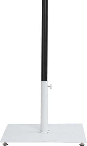 Meridian Furniture Fiji Outdoor Patio Umbrella with Rolling Base Fade Resistant White Polyester Canopy 55016White-AW