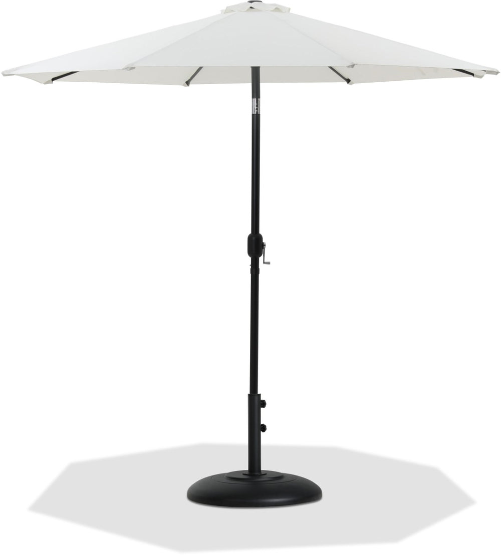 Meridian Furniture Fiji Resort Style Outdoor Umbrella with Uv Resistant Polyester Canopy and Aluminum Pole 55016White-BB