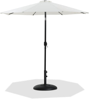 Meridian Furniture Fiji Resort Style Outdoor Umbrella with Uv Resistant Polyester Canopy and Aluminum Pole 55016White-BB