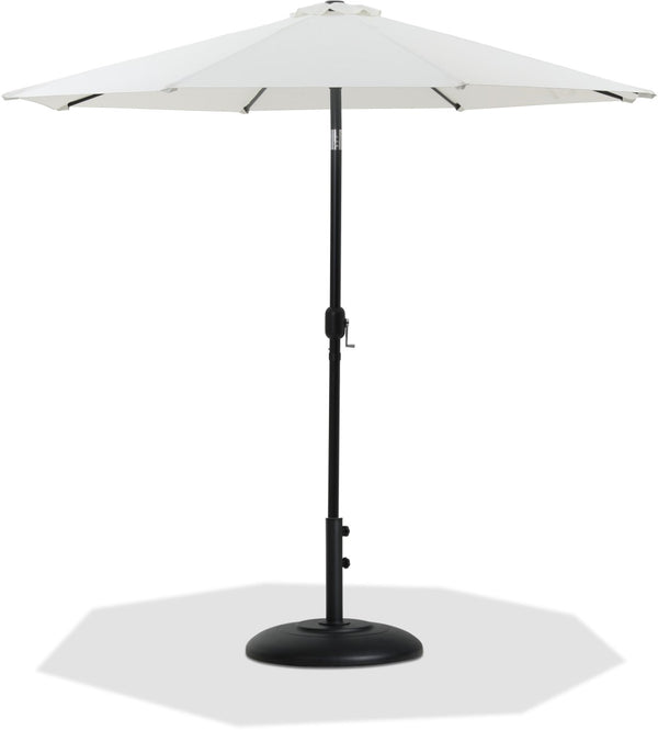 Meridian Furniture Fiji Resort Style Outdoor Umbrella with Uv Resistant Polyester Canopy and Aluminum Pole 55016White-BB