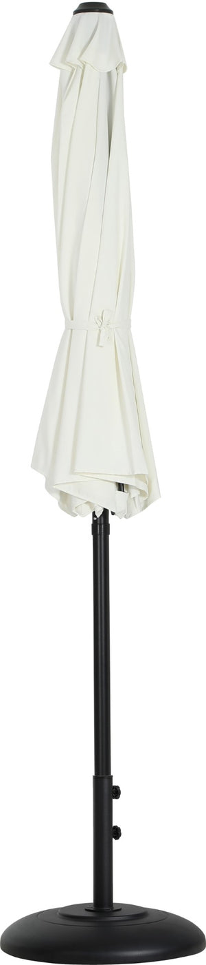 Meridian Furniture Fiji Resort Style Outdoor Umbrella with Uv Resistant Polyester Canopy and Aluminum Pole 55016White-BB