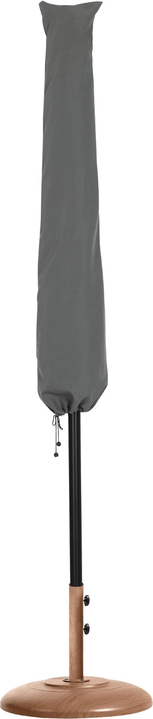 Meridian Furniture Fiji Outdoor Patio Umbrella with Teak Base Uv Resistant Polyester Aluminum Pole 55016White-BT