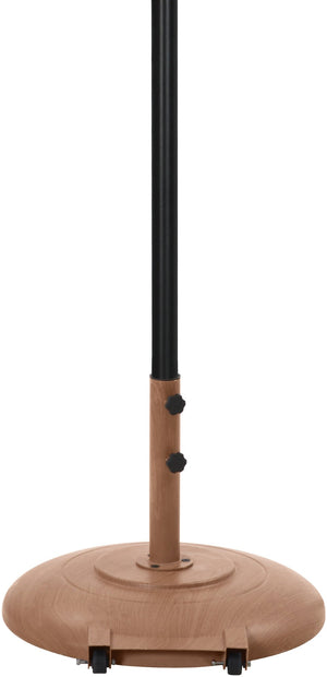 Meridian Furniture Fiji Outdoor Patio Umbrella with Teak Base Uv Resistant Polyester Aluminum Pole 55016White-BT