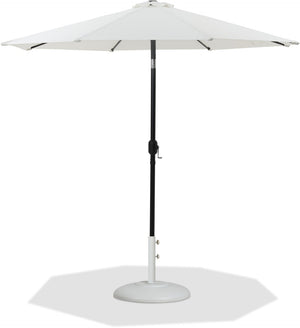 Meridian Furniture Fiji Resort Style Outdoor Umbrella with Aluminum Pole Water Resistant Canopy and Base 55016White-BW