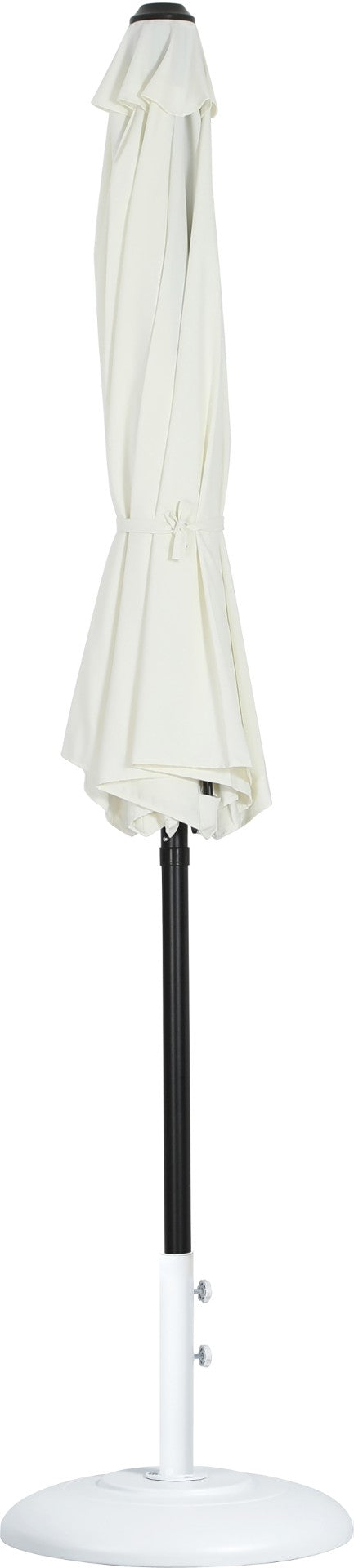 Meridian Furniture Fiji Resort Style Outdoor Umbrella with Aluminum Pole Water Resistant Canopy and Base 55016White-BW