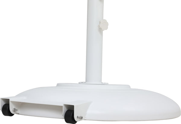 Meridian Furniture Fiji Resort Style Outdoor Umbrella with Aluminum Pole Water Resistant Canopy and Base 55016White-BW