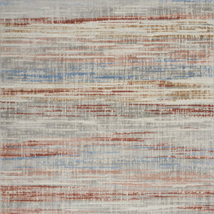 Homeroots 5' X 7' Ivory Blue And Brown Abstract Non Skid Area Rug  Polypropylene,Polyester 550173